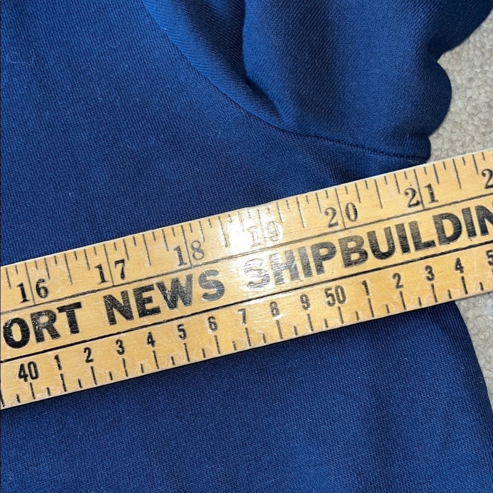 LOFT Pop Fizz Clink Drink Top Navy Blue French Terry Top Size Medium - Picture 7 of 8